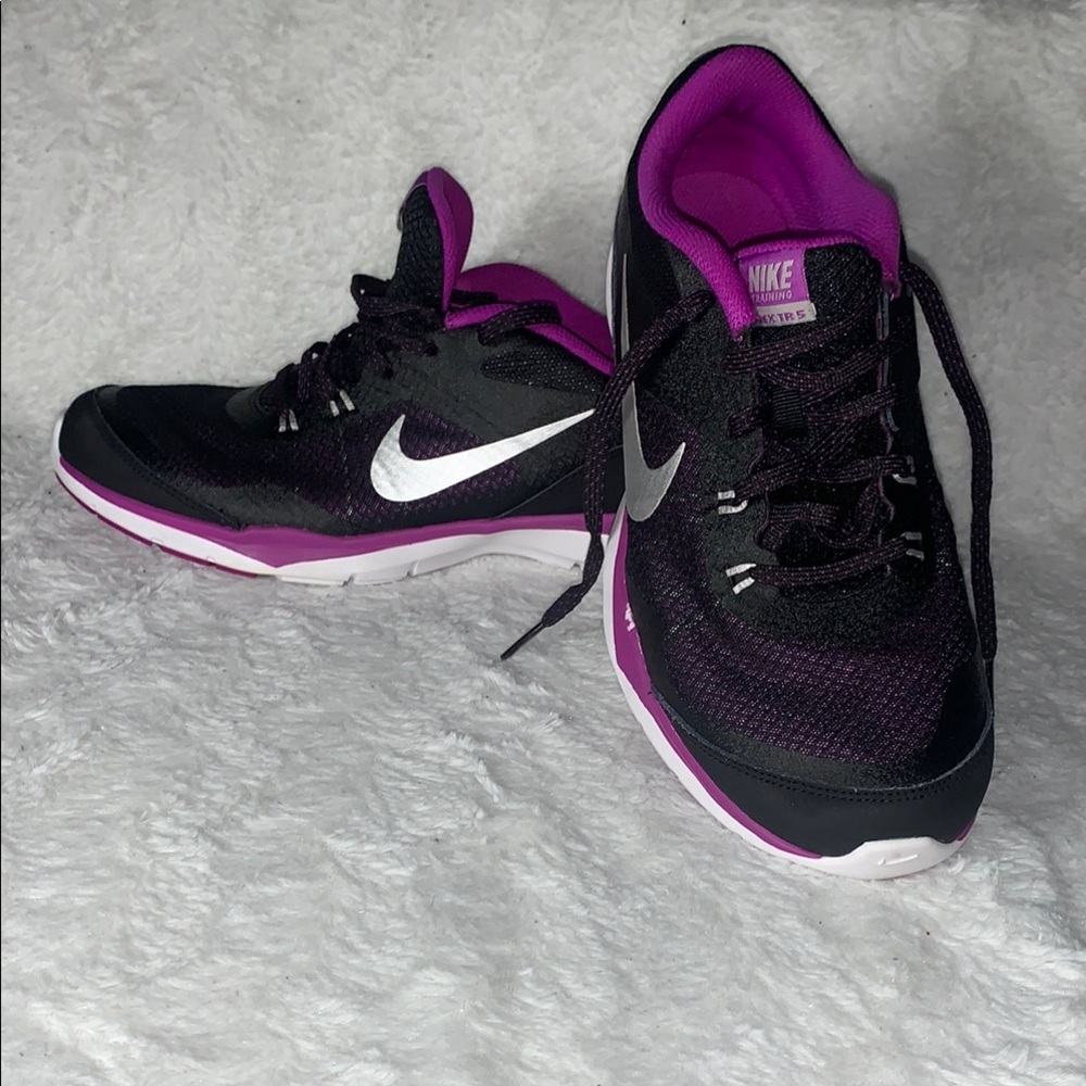 Nike training Flex TR5Black and Purple Athletic Shoes Lightweight and Breathable